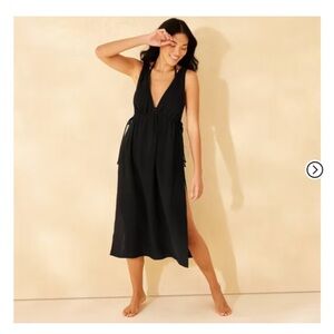 Women's Gauze Tunnel Waist Midi Cover Up Dress - Shade & Shore